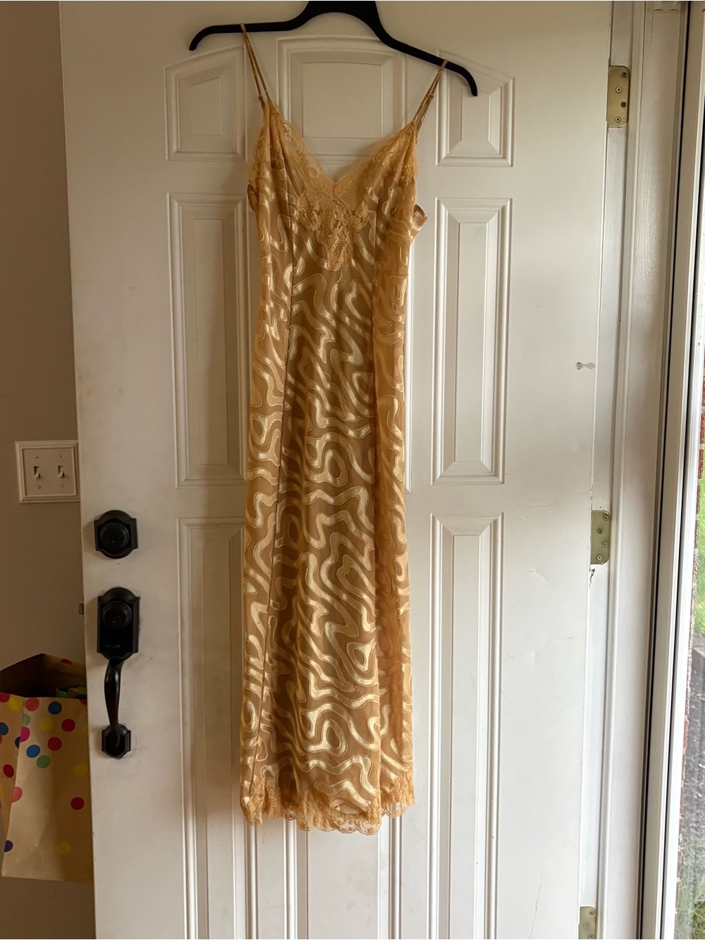 Victoria's Secret Gold Lace Satin Slip